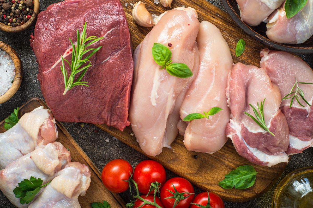 variety of meats including chicken, steak, and pork