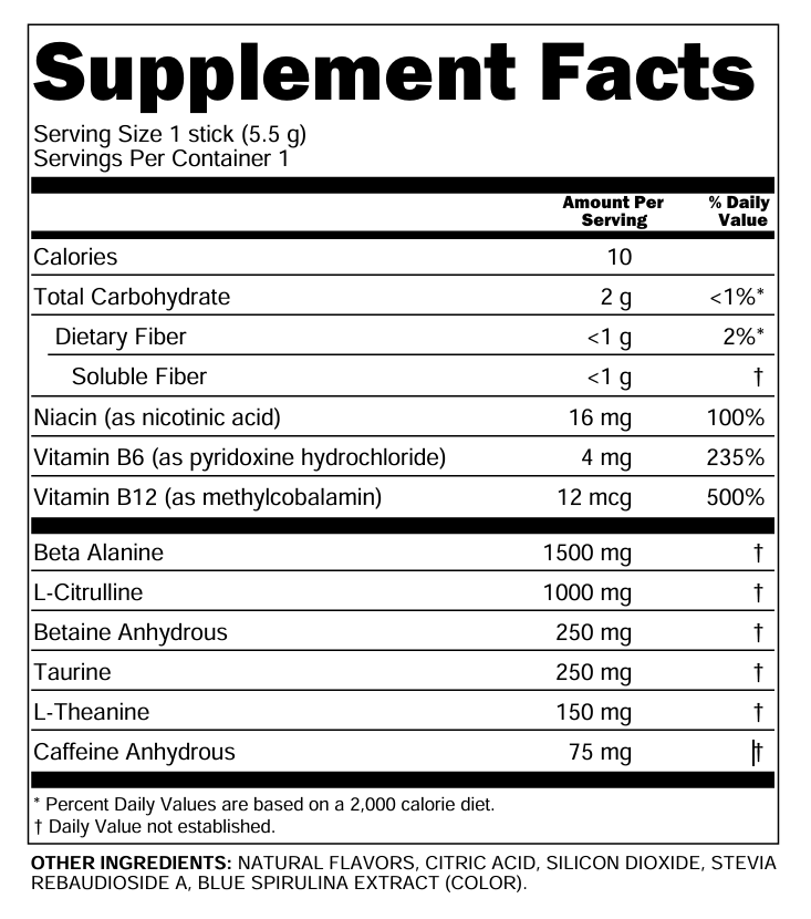 Pre Workout Stick Pack