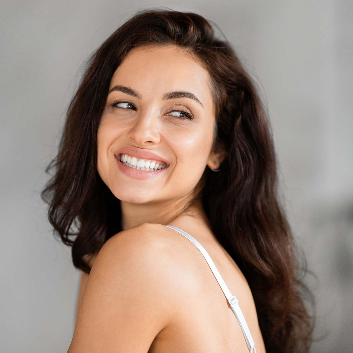 beautiful woman smiling