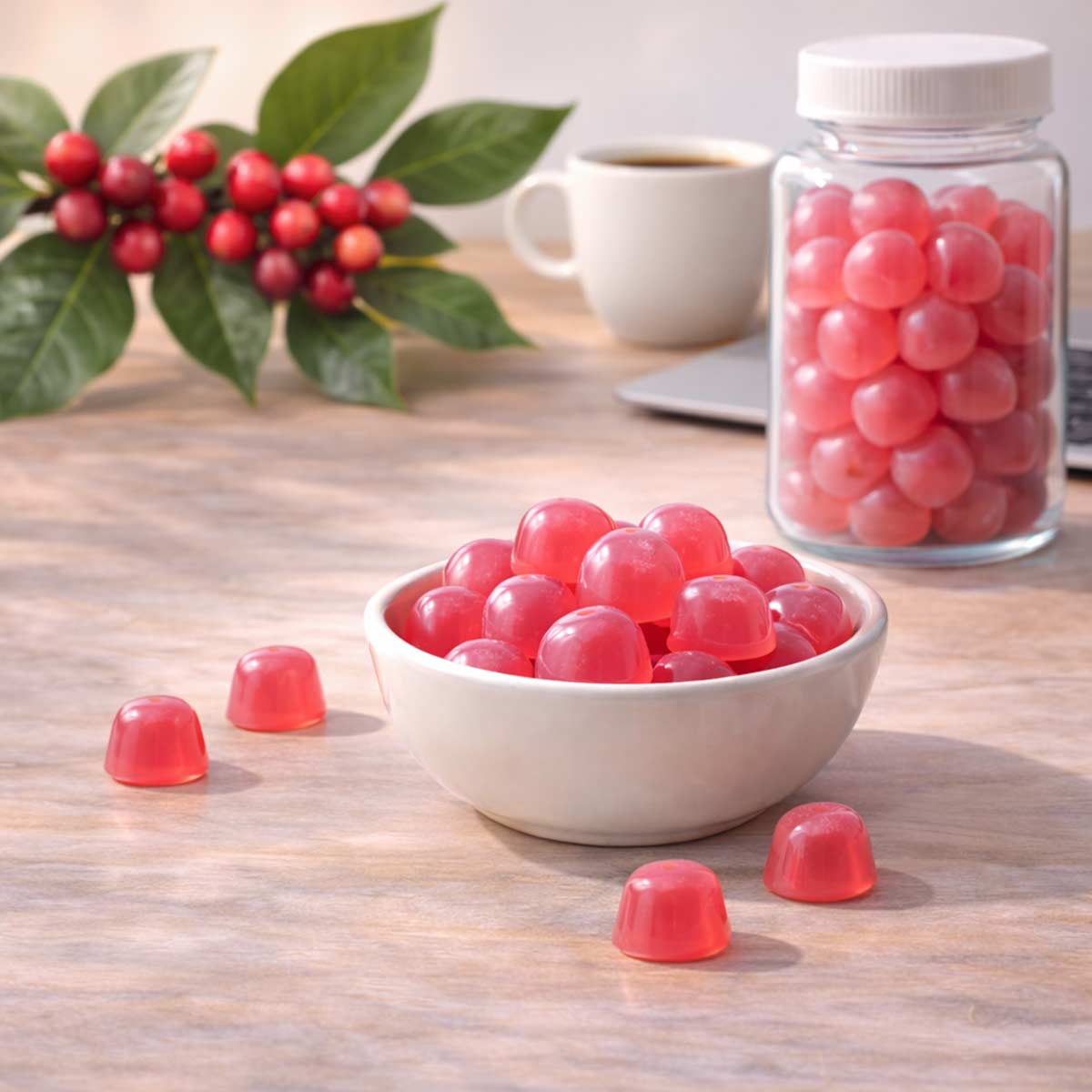 Pink Candy Caffeine Gummies