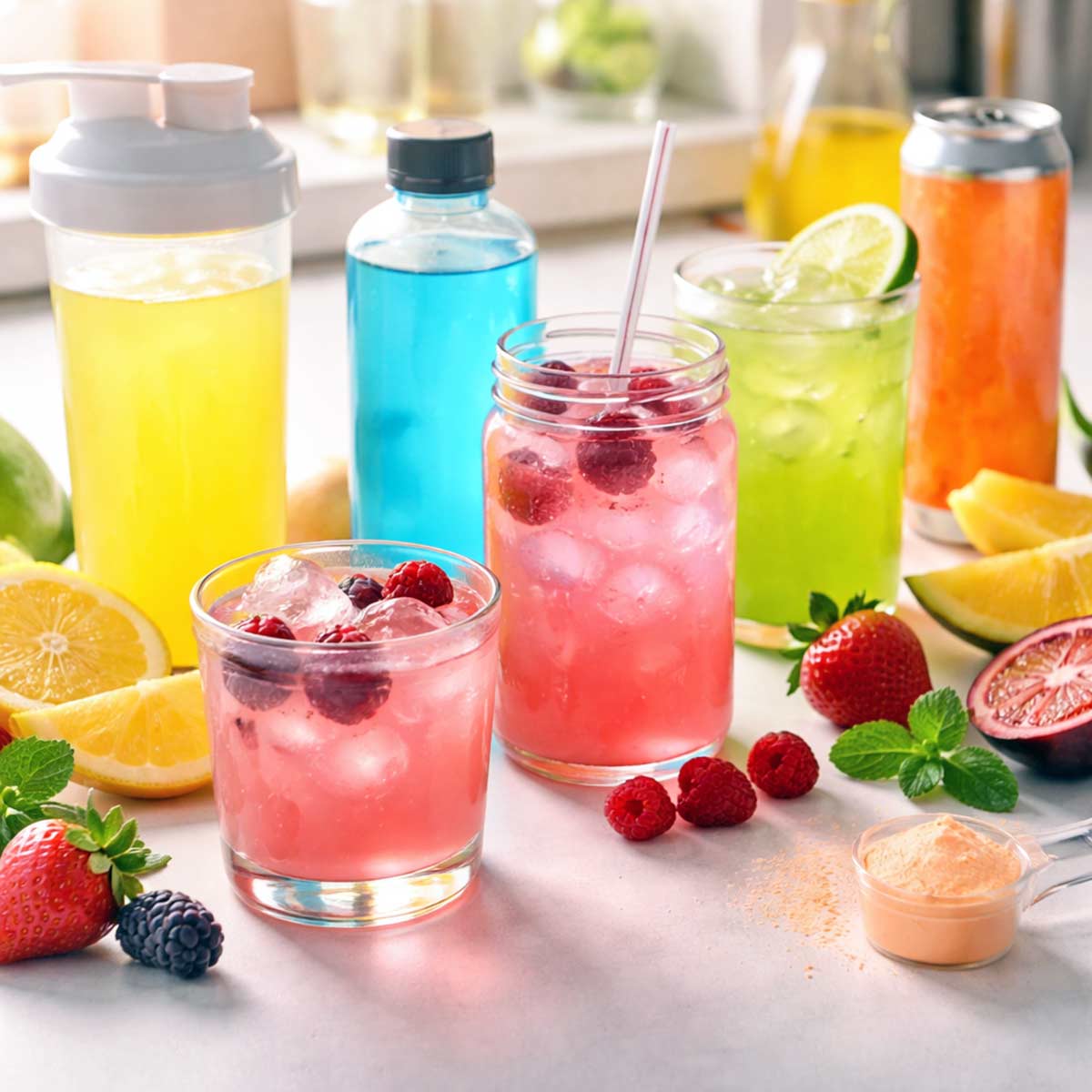 a variety of hydration supplements