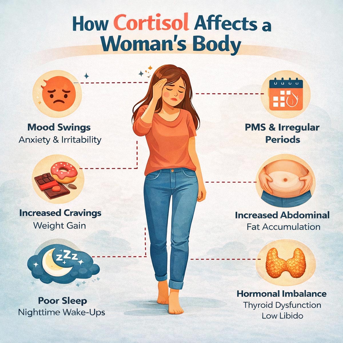 Why Cortisol Affects a Women's Body Infographic
