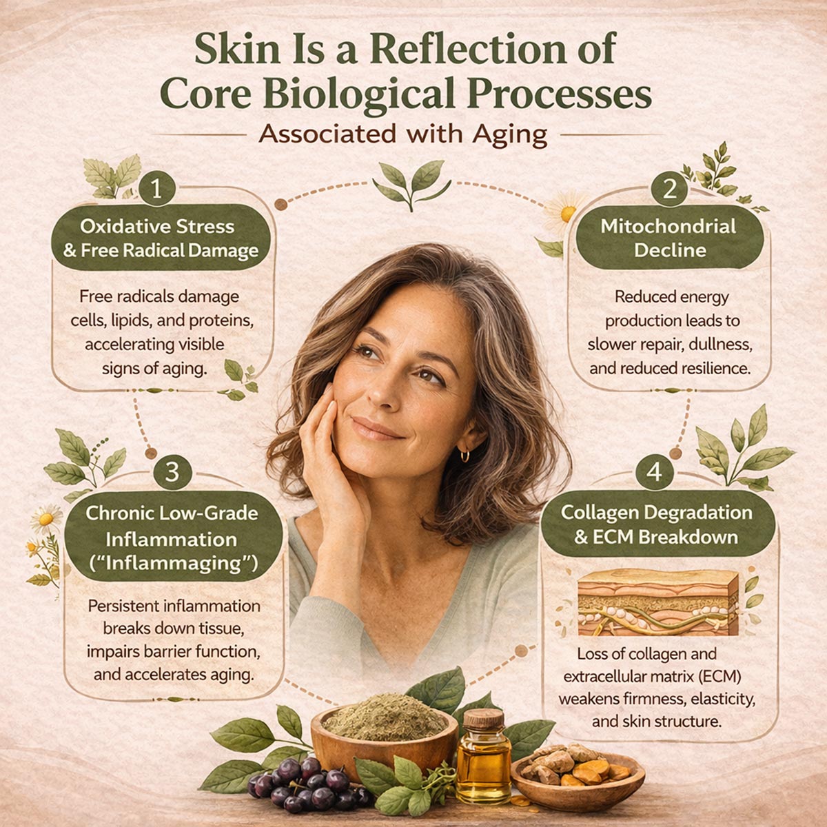 Skin is a Reflection of Core Biological Processes Associated with Aging - Infographic