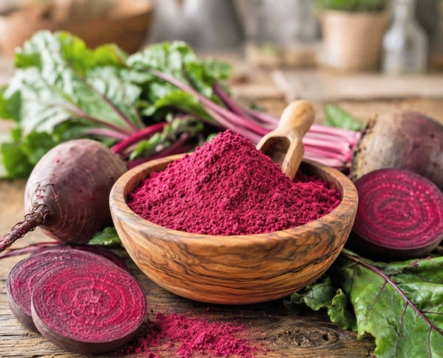 a bowl of beetroot powder