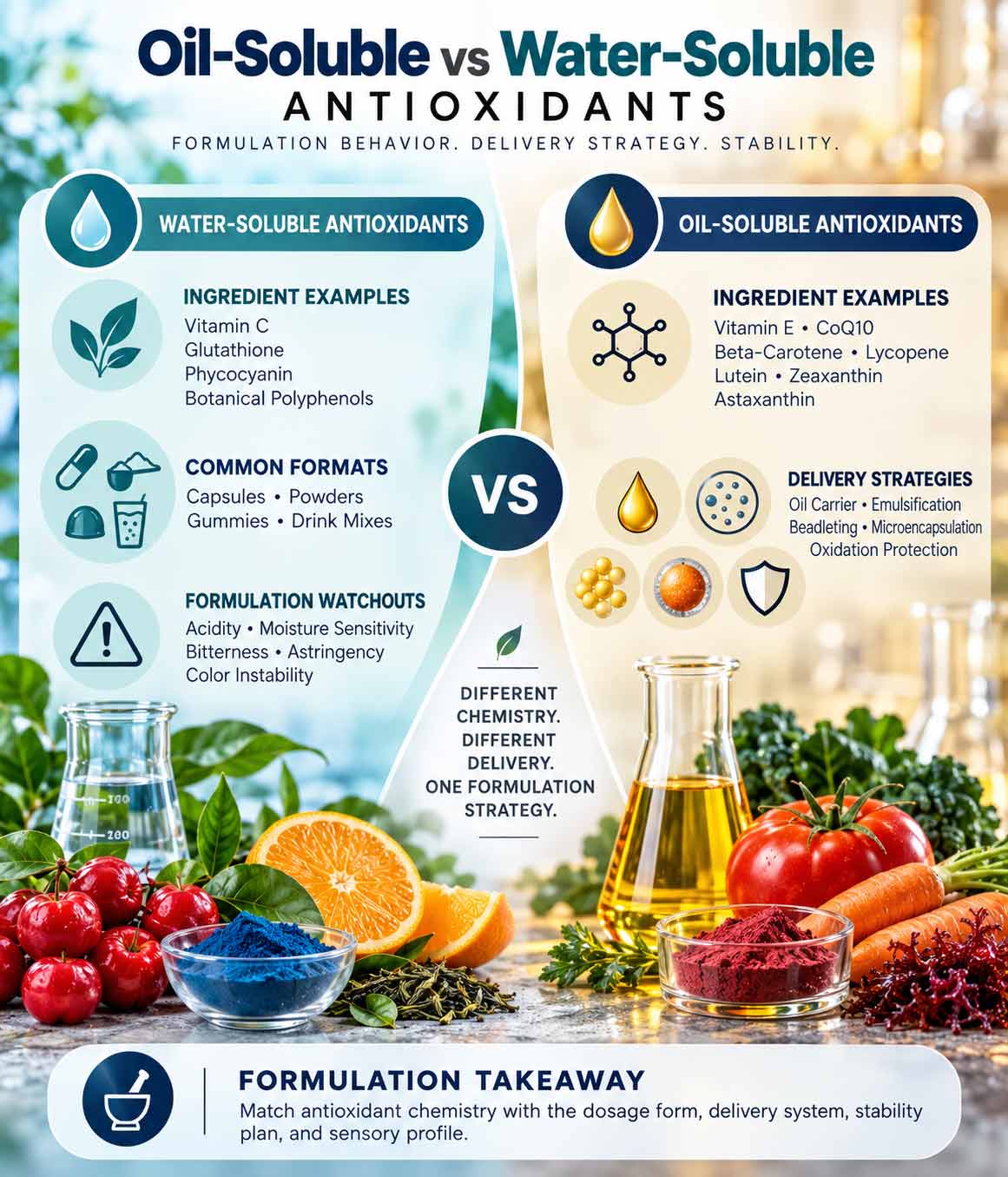 INFOGRAPHIC: Water vs Oil Soluble Antioxidants