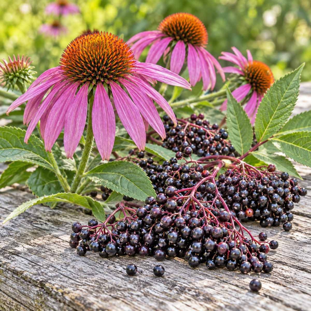 Echinacea Plus Elderberry For Immune Support Supplement Formulation